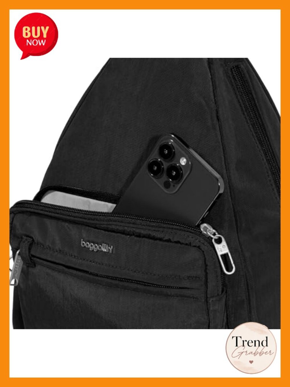 Anti-Theft Convertible Sling Nylon Crossbody with RFID - Picture 5 of 6